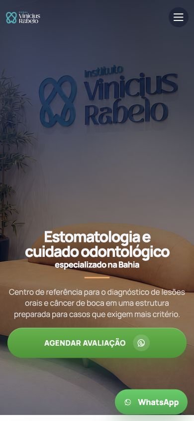 Exemplo de site desenvolvido pela VERAX — versão celular