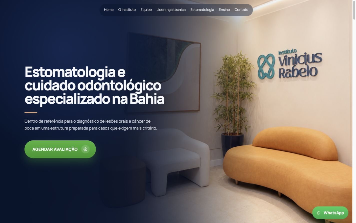 Exemplo de site desenvolvido pela VERAX — versão computador
