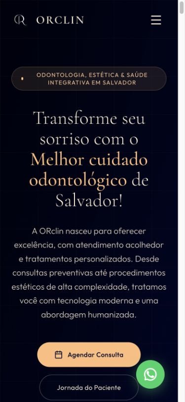 Exemplo de site desenvolvido pela VERAX — versão celular