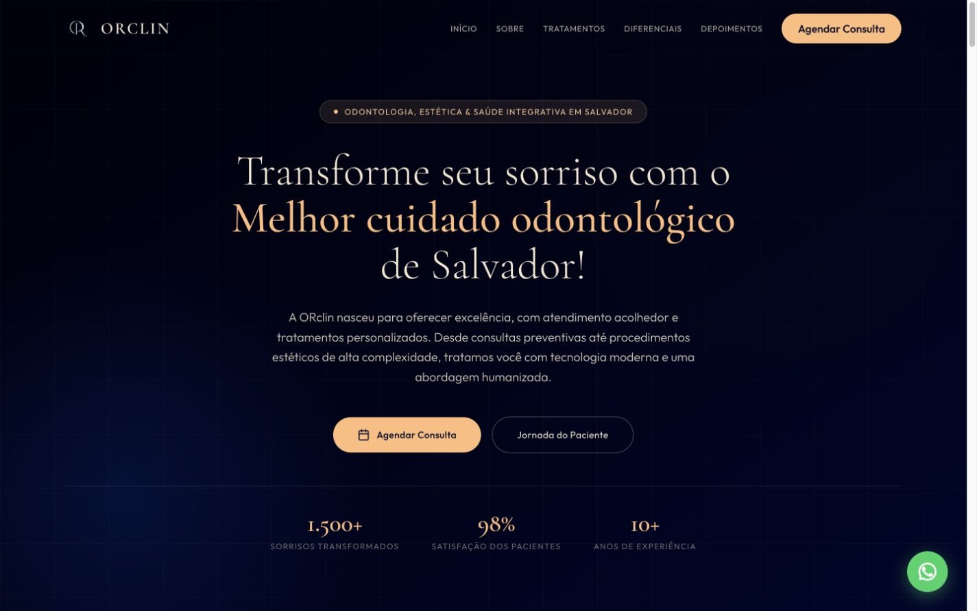 Exemplo de site desenvolvido pela VERAX — versão computador